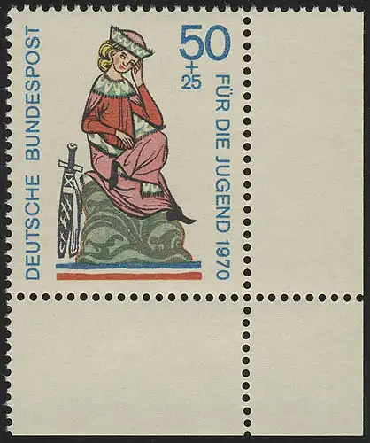 615 Jeunes Minnesser 50+25 Pf par le voile ** coin et r.