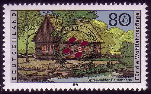 1883 Bauernhäuser 80+40 Pf Spreewald O