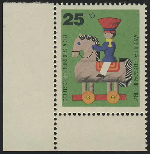 706 Bien-être Jouet ancien 25+10 Pf Cavalier ** coin et l.