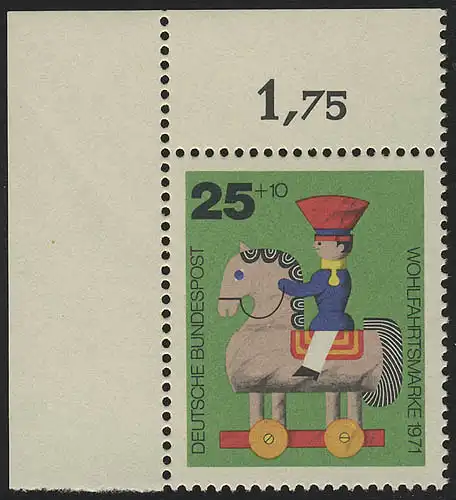 706 Bien-être Jouet ancien 25+10 Pf Cavalier ** coin o.l.