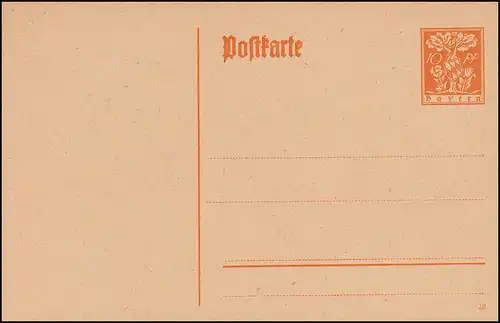 Carte postale Bayern P 116 Édition au revoir 10 Pf jaune orange, comme dépensé **