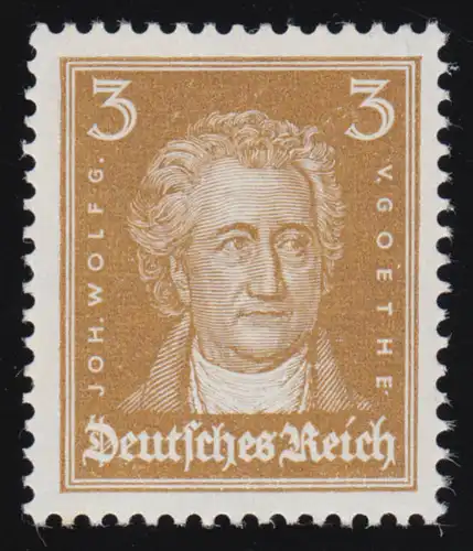 386 têtes célèbre allemand 3 Pf Goethe brun clair **