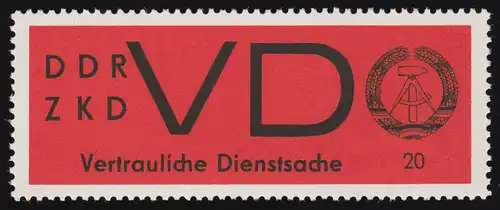 3y Dienst-D Vertrauliche Dienstsache, gestrichenes Papier, ** postfrisch