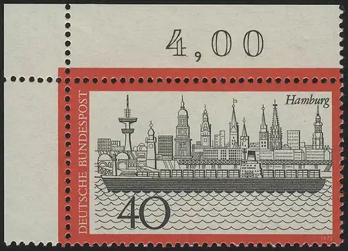 761 Tourisme Hambourg 40 Pf ** Coin o.l.