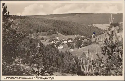 Landpost Oberwarmensteinach über Warmensteinach BAYREUTH 28.9.1953 auf AK