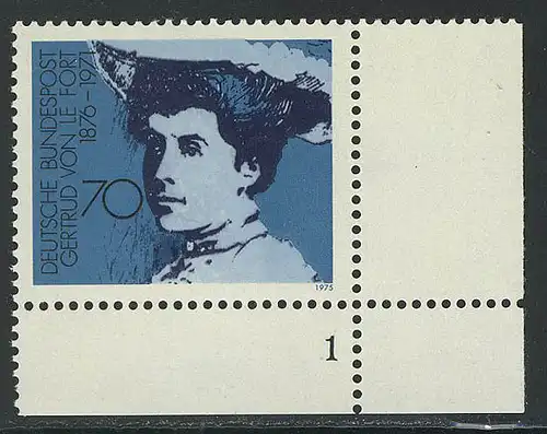 829 Deutsche Frauen 70 Pf von Le Fort ** FN1