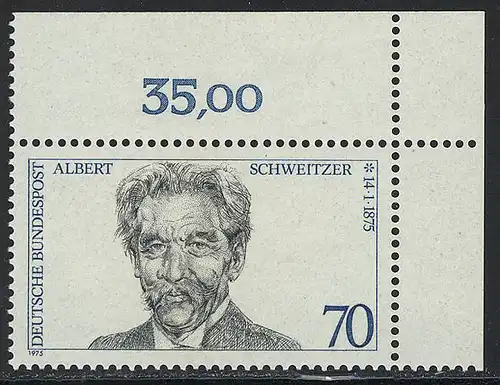 830 Albert Schweitzer ** Coin o.r.