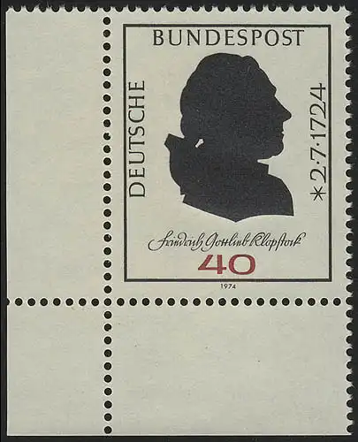 809 Friedrich Gottlieb Klopstock ** Ecke u.l.