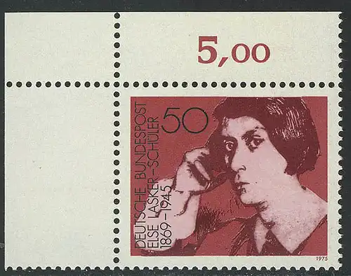 828 Deutsche Frauen 50 Pf Lasker-Schüler** Ecke o.l.