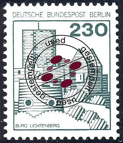 590 Burgen und Schlösser 230 Pf Lichtenberg, neue Fluoreszenz, O