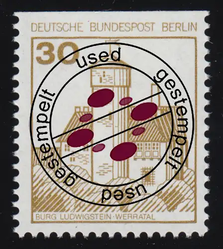 534C Burgen und Schlösser 30 Pf Ludwigstein, alte Fluoreszenz, O