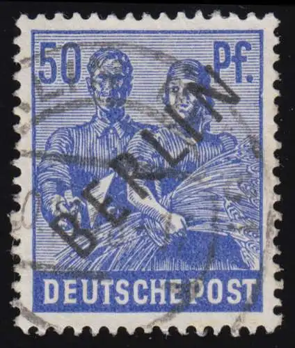 13 Schwarzaufdruck 50 Pf O geprüft