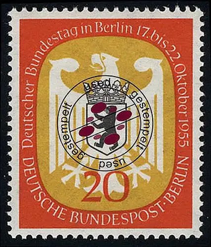 130 Bundestag Berlin 20 Pf, gestempelt O