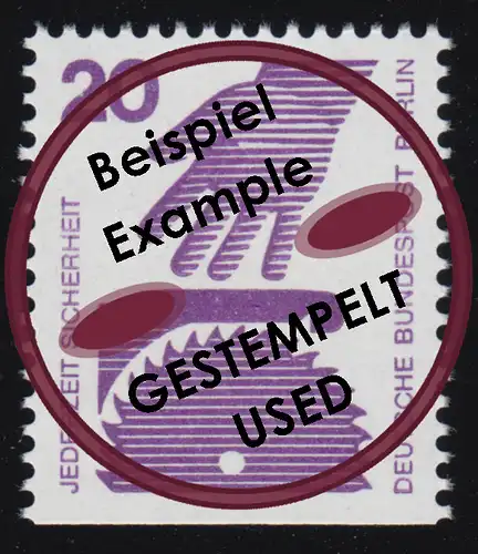 404D Unfallverhütung unten geschnitten 20 Pf Kreissäge aus MH O