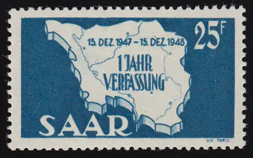 Saarland 261 II Verfassung 25 Fr, Type II, **