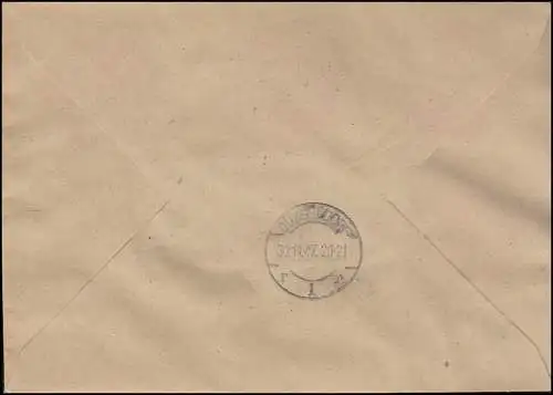 Gemeinschaft 963-964 Stephan + 965-966 Messe auf R-Brief SSt DÜSSELDORF 30.11.47