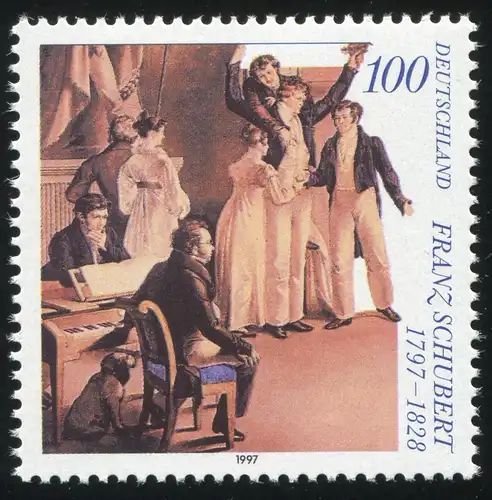 1895 Franz Schubert mit PLF roter Strich unter RA von FRANZ, Feld 6, **