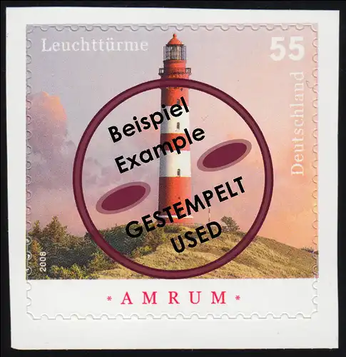 2683 Leuchtturm Amrum SELBSTKLEBEND aus MH 75 O bedarfsgestempelt