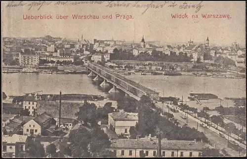 Poste de terrain BS Bayr. Régiment de Landsturm-Inf. n° 1 - 31.8.15, AK Varsovie et Praga
