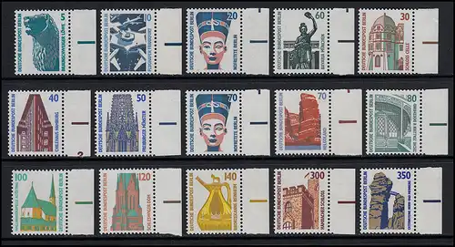 793ff SWK 15 Werte, Seitenrand-Satz RECHTS - postfrisch **