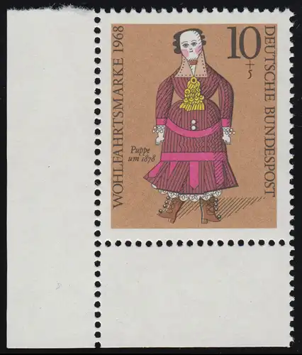 571 Wohlfahrt Puppen 10+5 Pf ** Ecke u.l.