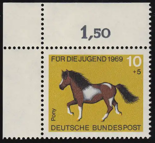 578 Jugend Pferde 10+5 Pf Pony ** Ecke o.l.