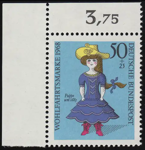 574 Poupées de bien-être 50+25 Pf ** coin o.l.