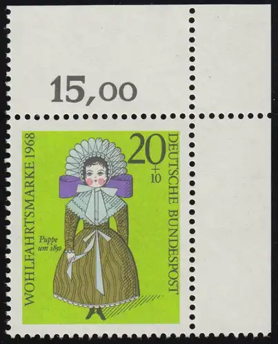 572 Poupées de bien-être 20+10 Pf ** coin o.r.