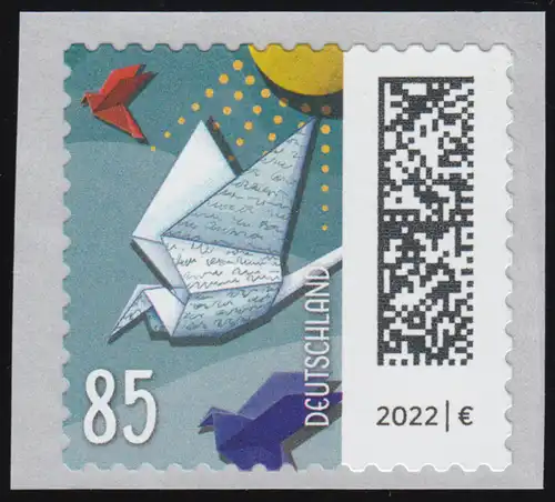 3652 Brieftaube 85 Cent sk aus 5000er mit GERADER Nummer **