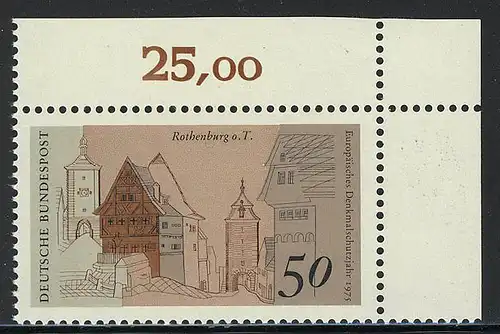 861 Europa 50 Pf Rothenburg/Tauber ** Coin o.r.