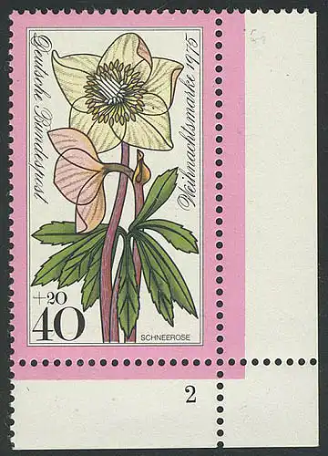 874 Weihnachten 40+20 Pf Schneerose ** FN2