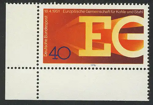 880 EG Kohle und Stahl ** Ecke u.l.
