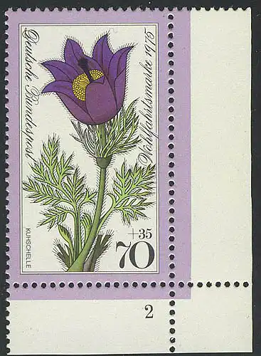 870 Blumen 70+35 Pf Kuhschelle ** FN2