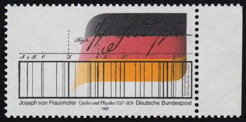 1313/1463 Farbprobe Fraunhofer (Stichtiefdruck) auf Burschenschaft (Offset), **