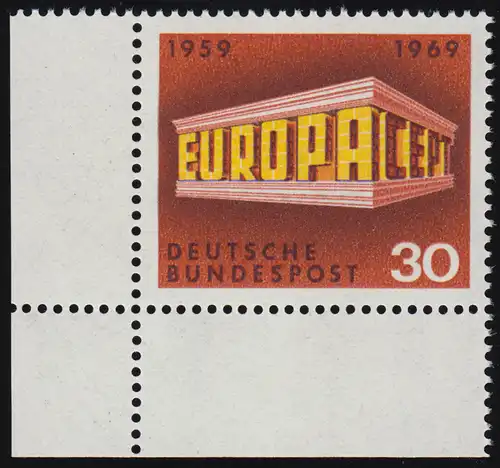 584 Europa 30 Pf Tempel ** Ecke u.l.