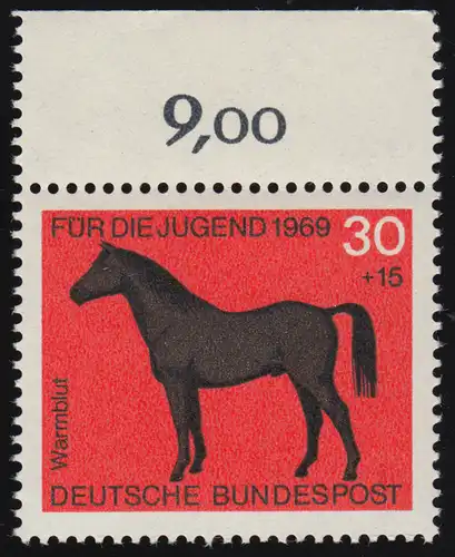 580 Jugend Pferde 30+15 Pf Warmblut ** Oberrand