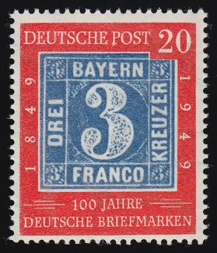 114 timbre 20 Pf. PLF: ligne en bas du P de POST, * (tache mat dans le caoutchouc)