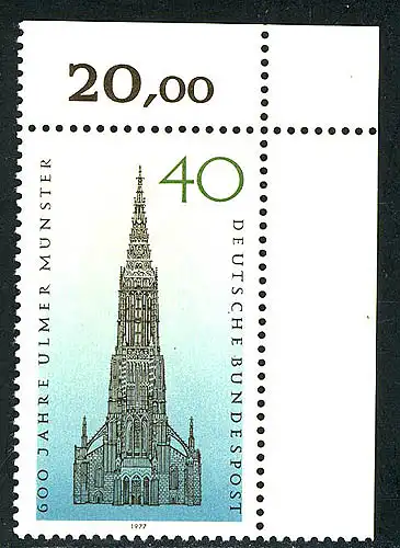 937 Ulmer Münster ** Ecke o.r.