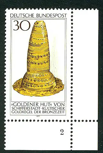 943 Trésor archéologique Chapeau d'or 30 Pf ** FN2