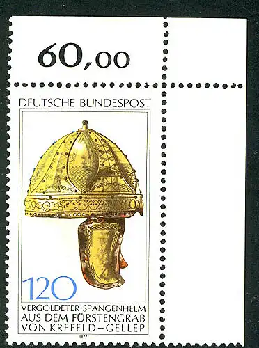 944 Archäologisches Kulturgut Spangenhelm 120 Pf ** Ecke o.r.