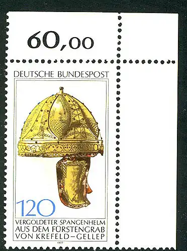 944 Domaine Archéologique Spangenhelm 120 Pf ** Coin o.r.