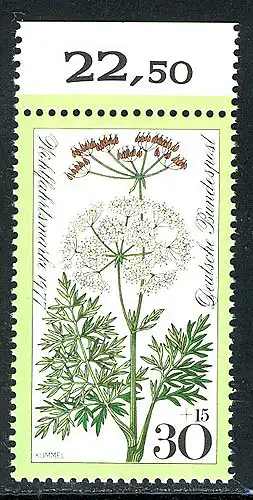 949 Wiesenblumen 30+15 Pf Kümmel ** Oberrand
