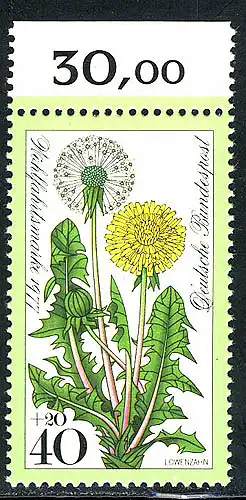 950 Wiesenblumen 40+20 Pf Löwenzahn ** Oberrand