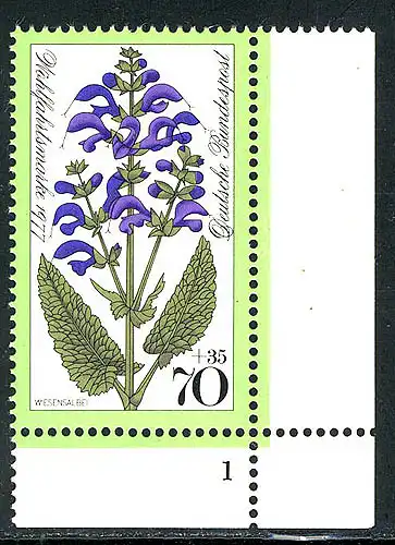 952 Wiesenblumen 70+35 Pf Wiesensalbei ** FN1