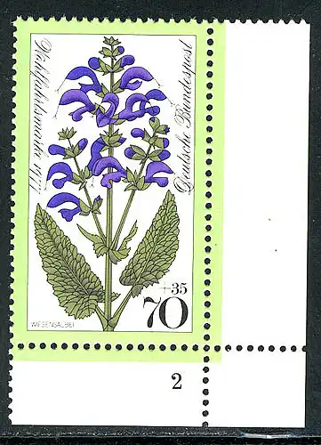 952 Fleurs prés 70+35 Pf Sauge pré ** FN2