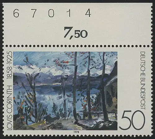 986 Impressionismus 50 Pf Corinth ** Oberrand