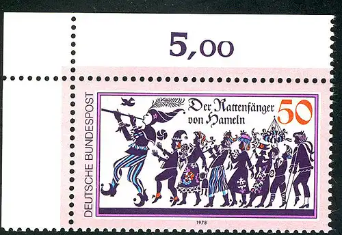 972 Rattenfänger von Hameln ** Ecke o.l.