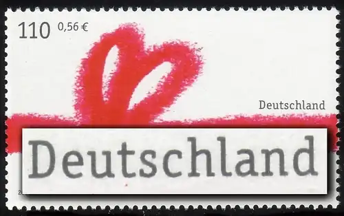 2223 Marque de salutation avec point rouge PLF en dessous du t de l'Allemagne, case 2, **