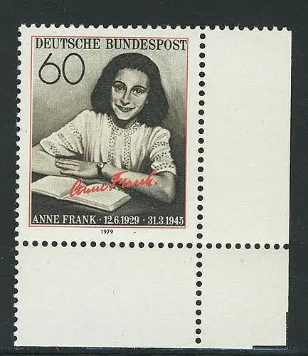 1013 Anne Frank ** Coin et r.