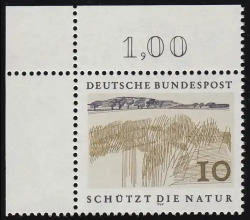 591 Année naturelle 10 Pf Sea Nachschlieung ** Coin o.l.